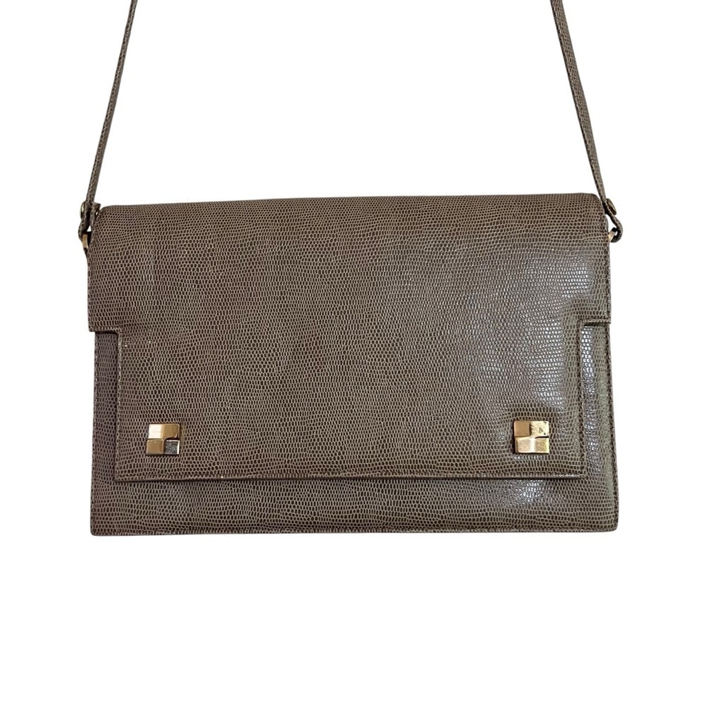 VTG 70s Jay Herbert New York Beige Reptile Lizard Leather Shoulder Bag Purse - Picture 2 of 16
